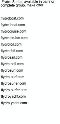 Flydro Series, available in pairs or complete gro